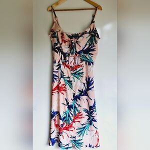 BOLD Elements Tie Floral Midi Dress, Women's Size XL, Pink